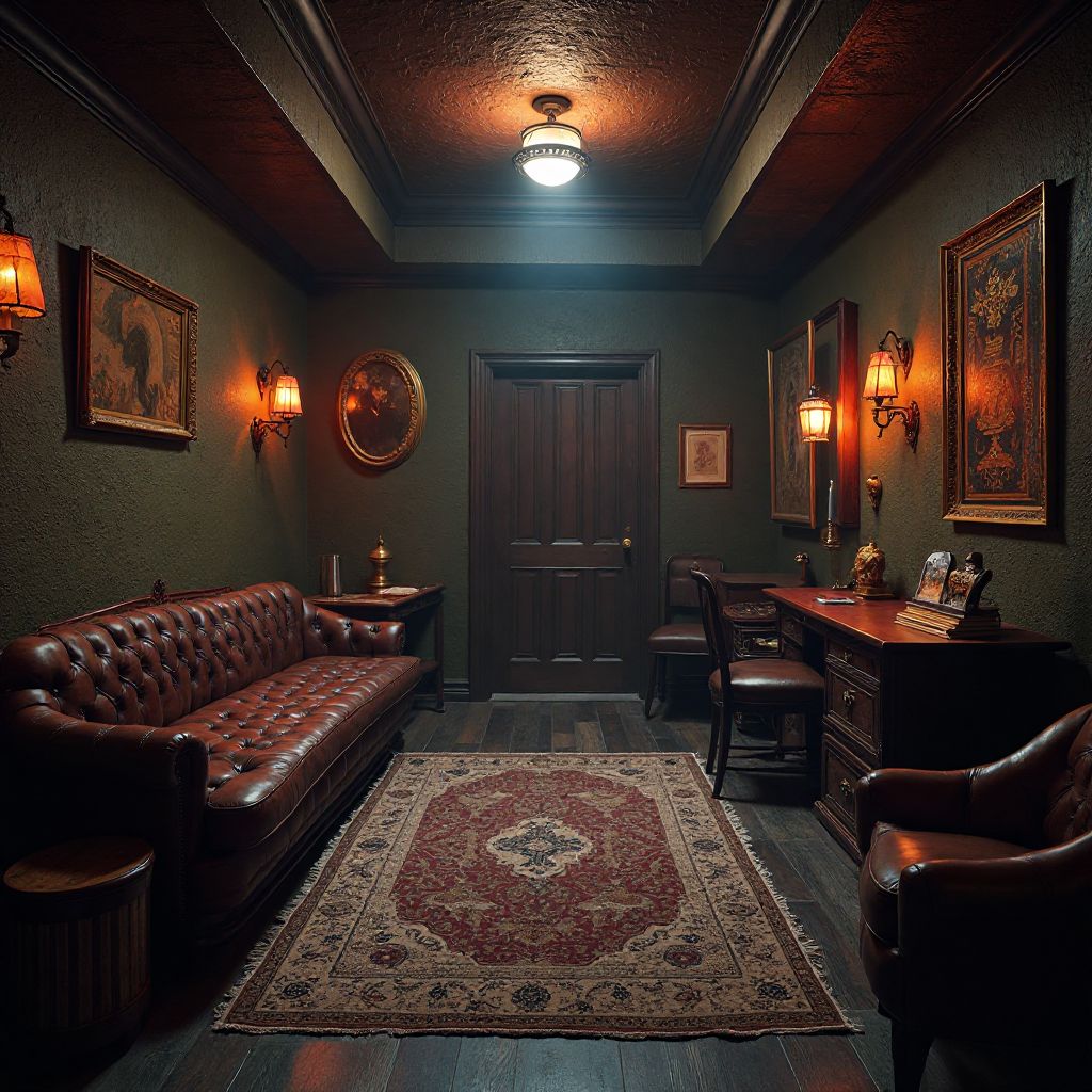 Themed escape room interior